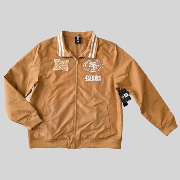 NFL San Francisco 49ers New Era Logo Select Jacket Bronze Tan Men's Medium M LE - Picture 1 of 16